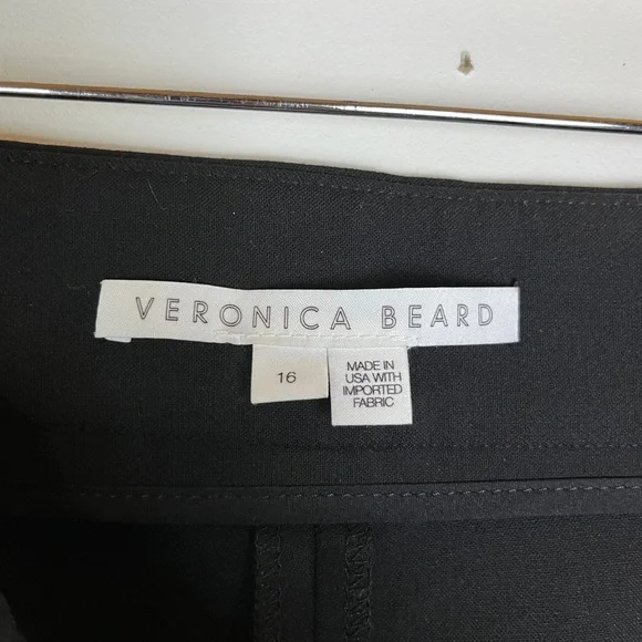 Veronica Beard Womens 16 Mid Rise Pleated Trouser Pants Black Office Corporate - Picture 4 of 9